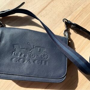 Coach Navy Leather Shoulder Bag